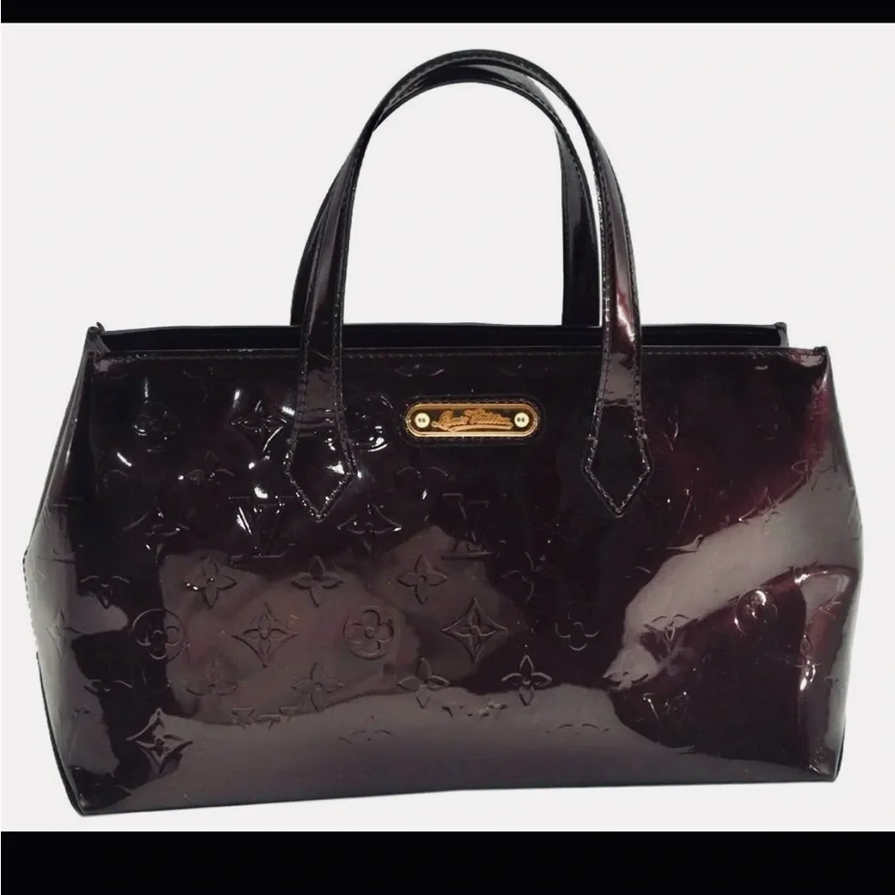 ✨ LOUIS VUITTON ✨ Authentic Monogram Vernis Wilshire PM Handbag Amarante Purple - Picture 4 of 16